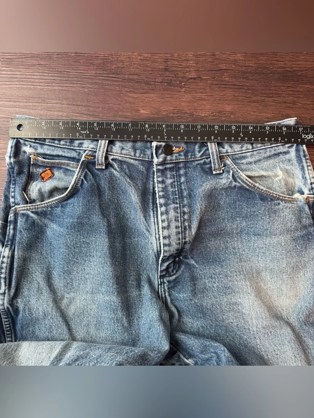 Wrangler FR Jeans Men 34x32 FR13MWZ Flame Resistant HRC2 Straight Leg Blue Denim